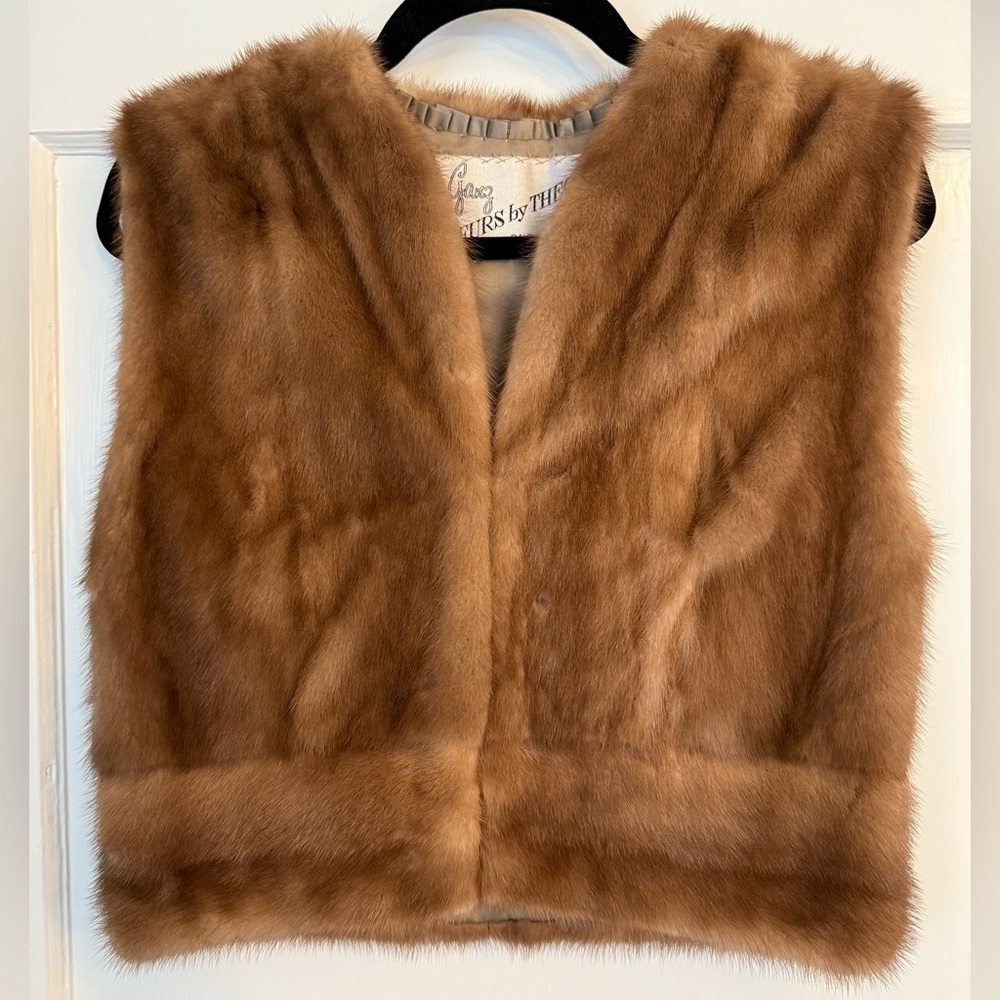 Vintage Fur Vest from Ganz Furs By Theo Women’s Size Small